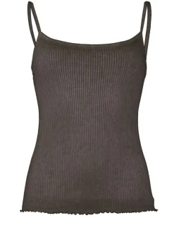 Spaghettiträger Tops^Madiva 100% Bio Baumwolle Träger-Top ARIA S/S gerippt Pflanzenfarbe von