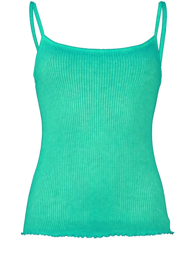 Spaghettiträger Tops^Madiva 100% Bio Baumwolle Träger-Top ARIA S/S gerippt Pflanzenfarbe von Ecofuture®