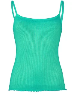 Spaghettiträger Tops^Madiva 100% Bio Baumwolle Träger-Top ARIA S/S gerippt Pflanzenfarbe von Ecofuture®