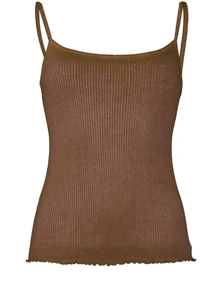 Spaghettiträger Tops^Madiva 100% Bio Baumwolle Träger-Top ARIA S/S gerippt Pflanzenfarbe von Ecofuture®