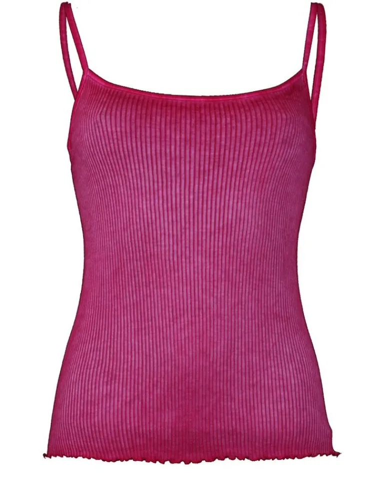 Spaghettiträger Tops^Madiva 100% Bio Baumwolle Träger-Top ARIA S/S gerippt Pflanzenfarbe von Ecofuture®