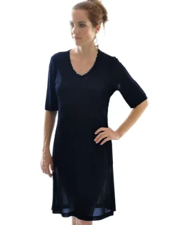 Seiden Basics|Seide Sleepshirt^Alkena 100% Bio-Seide KURZARM NACHTHEMD uni von
