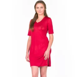 Seide Sleepshirt|Seidennachthemd^Alkena 100% Bio-Seide KURZARM NACHTHEMD von