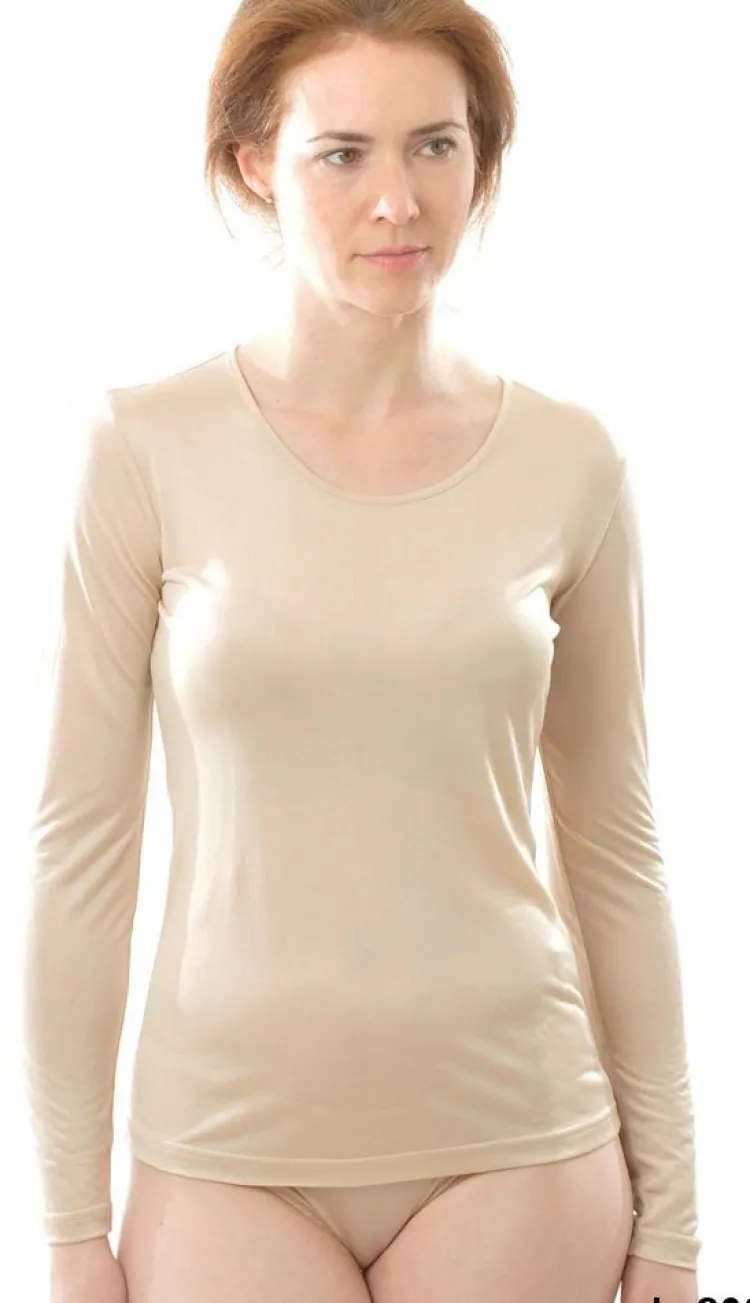 Shirts Mit Seide|Langarm^Alkena 100% Bio-Seide LANGARM SHIRT uni von