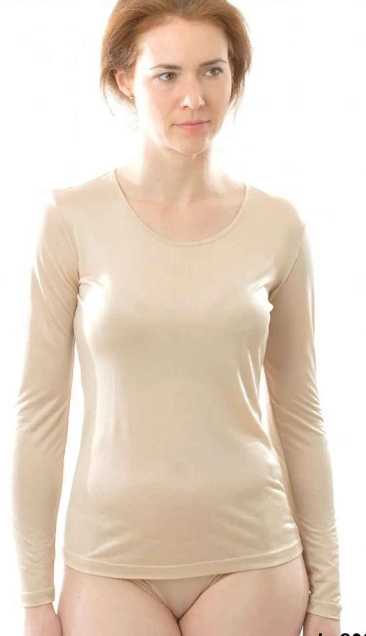 Shirts Mit Seide|Langarm^Alkena 100% Bio-Seide LANGARM SHIRT uni von