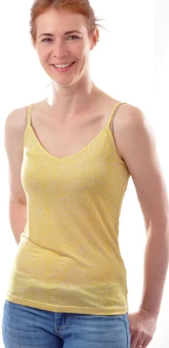 Spaghettiträger Tops|Alle Lingerie Tops^Alkena 100% Bio-Seide SPAGHETTI-TOP bedruckt von