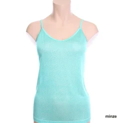 Spaghettiträger Tops|Mit Jersey & Wirkseide^Alkena 100% Bio-Seide SPAGHETTI-TOP bedruckt zart von