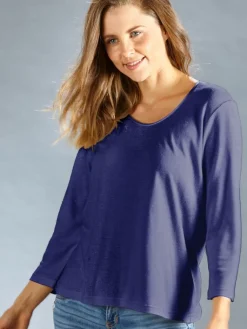 Lounge-Wear|Shirts Mit Seide^Kokon Zwo 100% Bouretteseide 3/4 Arm SHIRT von