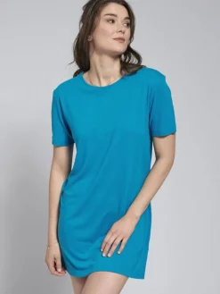 Lounge-Wear|Seide Sleepshirt^Kokon Zwo 100% Bourette-Seide BIGSHIRT kurze Ärmel von