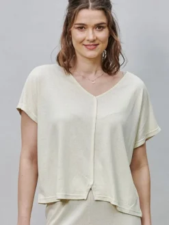 Lounge-Wear|T-Shirt^Kokon Zwo 100% Bouretteseide Kurzarm Top von