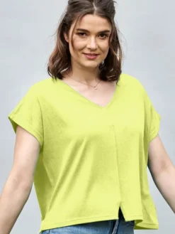 Lounge-Wear|T-Shirt^Kokon Zwo 100% Bouretteseide Kurzarm Top von
