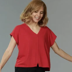 Lounge-Wear|T-Shirt^Kokon Zwo 100% Bouretteseide Kurzarm Top von