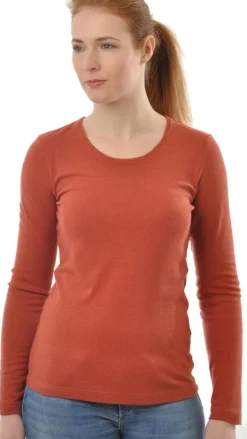 Shirts Mit Seide|Langarm^Alkena 100% Bouretteseide RUNDHALS SHIRT von