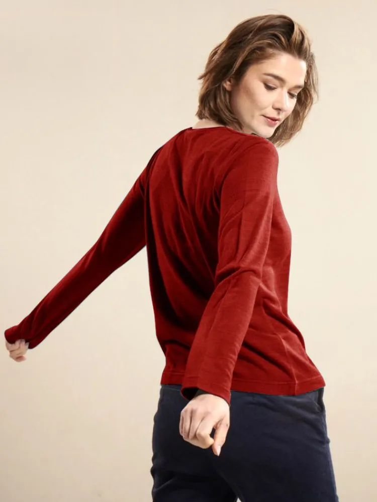 Lounge-Wear|Shirts Mit Seide^Kokon Zwo 100% Bouretteseide RUNDHALS SHIRT uni