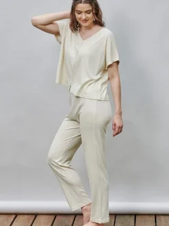 Strandhose & Jumpsuit|Lounge-Wear^Kokon Zwo 100% Bouretteseide YOGA HOSE von