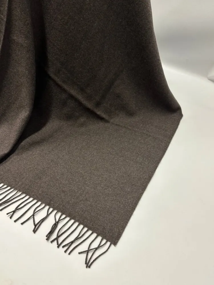 Sofadecken & Plaids^Steinbeck 100% Kaschmir Sofaplaid BAHIA von dunkelbraun oder braun-melliert