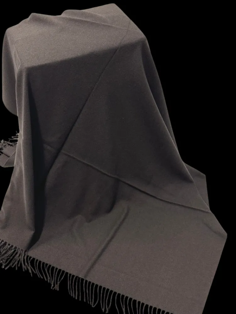 Sofadecken & Plaids^Steinbeck 100% Kaschmir Sofaplaid BAHIA von dunkelbraun oder braun-melliert