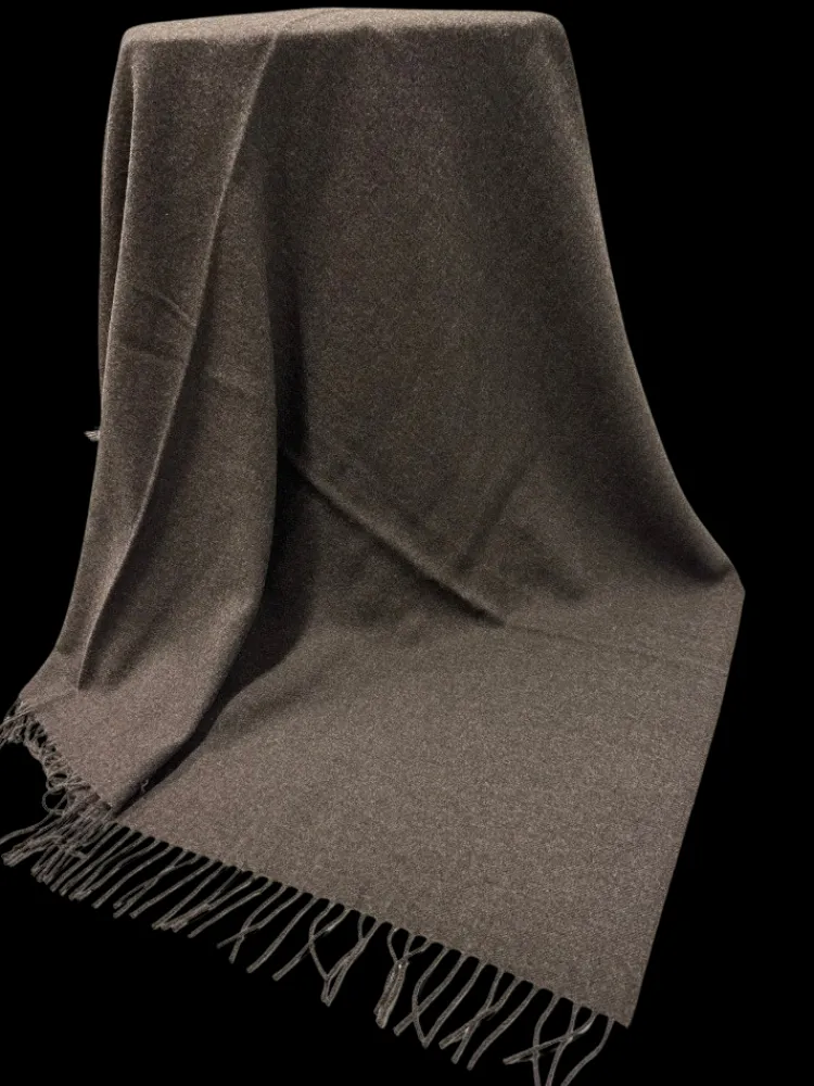 Sofadecken & Plaids^Steinbeck 100% Kaschmir Sofaplaid BAHIA von dunkelbraun oder braun-melliert