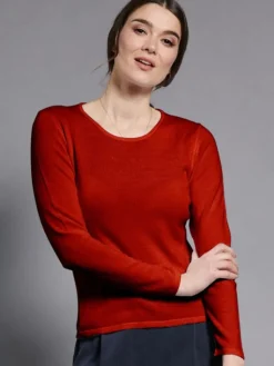 Lounge-Wear|Langarm^Kokon Zwo 100% Merinowolle kbT Feinstrick Pullover von