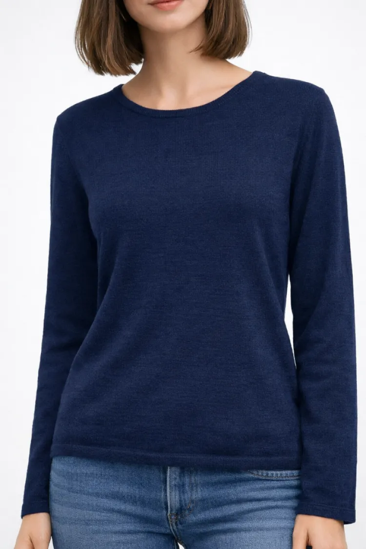 Lounge-Wear|Langarm^Kokon Zwo 100% Merinowolle kbT Feinstrick Pullover