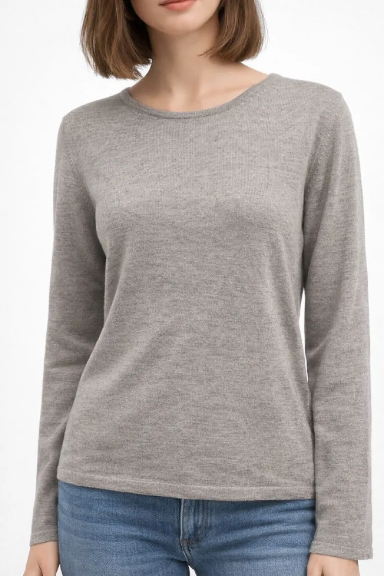 Lounge-Wear|Langarm^Kokon Zwo 100% Merinowolle kbT Feinstrick Pullover