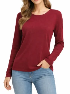 Lounge-Wear|Langarm^Kokon Zwo 100% Merinowolle kbT Feinstrick Pullover uni