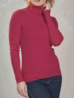 Lounge-Wear|Mit Rollkragen^Kokon Zwo 100% Merinowolle kbT Rippstrick Rollkragen Pullover