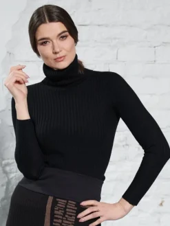 Lounge-Wear|Mit Rollkragen^Kokon Zwo 100% Merinowolle kbT Rippstrick Rollkragen Pullover