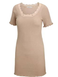 Seiden Basics|Seide Sleepshirt^Eva B. Bitzer 70% Seide 30% Baumwolle Kurzarm Nachthemd RIPP von