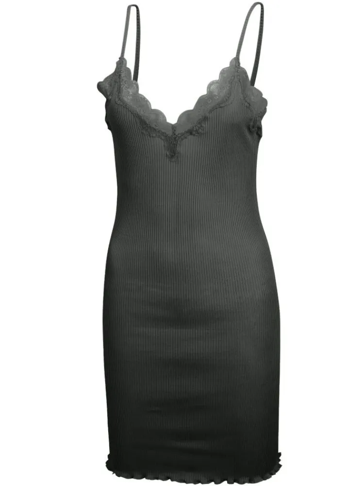 Unterkleider Mit Spitze|Seiden Basics^Eva B. Bitzer 70% Seide 30% Baumwolle Spaghettiträger Nachthemd RIPP von schwarz naturweiß rosa oder blau