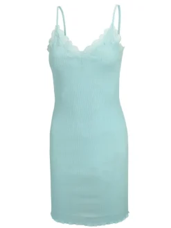 Unterkleider Mit Spitze|Seiden Basics^Eva B. Bitzer 70% Seide 30% Baumwolle Spaghettiträger Nachthemd RIPP von schwarz naturweiß rosa oder blau