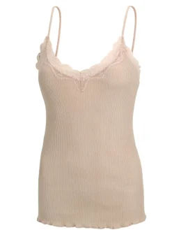 Tops Mit Spitze|Spaghettiträger Tops^Eva B. Bitzer 70% Seide 30% Baumwolle Träger-Top RIPP von