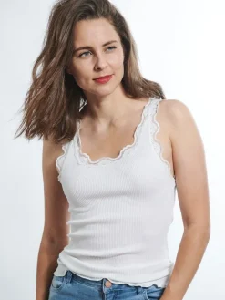 Tops Mit Spitze|Camisole (Breite Träger)^Kokon Zwo 70% Seide 30% Bio-Baumwolle kbA TRÄGERTOP RIPP Basic
