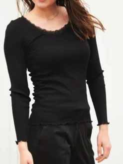 Shirt Mit Spitze|Shirts Mit Seide^Kokon Zwo 70% Seide 30% Bio-Baumwolle kbA LANGARMSHIRT mit Spitze