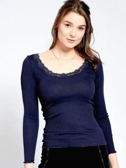 Shirt Mit Spitze|Shirts Mit Seide^Kokon Zwo 70% Seide 30% Bio-Baumwolle kbA LANGARMSHIRT mit Spitze