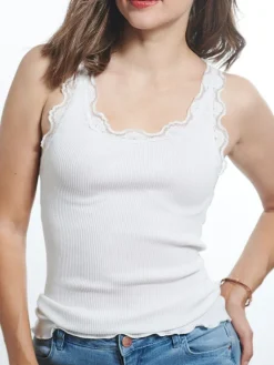 Tops Mit Spitze|Camisole (Breite Träger)^Kokon Zwo 70% Seide 30% Bio-Baumwolle kbA TRÄGERTOP RIPP von