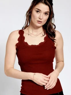 Tops Mit Spitze|Camisole (Breite Träger)^Kokon Zwo 70% Seide 30% Bio-Baumwolle kbA TRÄGERTOP RIPP von