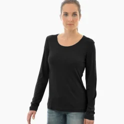 Wolle-Seide Shirts|Langarm^Alkena 55% Seide 45% Wolle LANGARM-SHIRT uni von