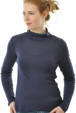 Wolle-Seide Shirts|Mit Rollkragen^Alkena 55% Seide 45% Wolle ROLLKRAGEN SHIRT gerippt von