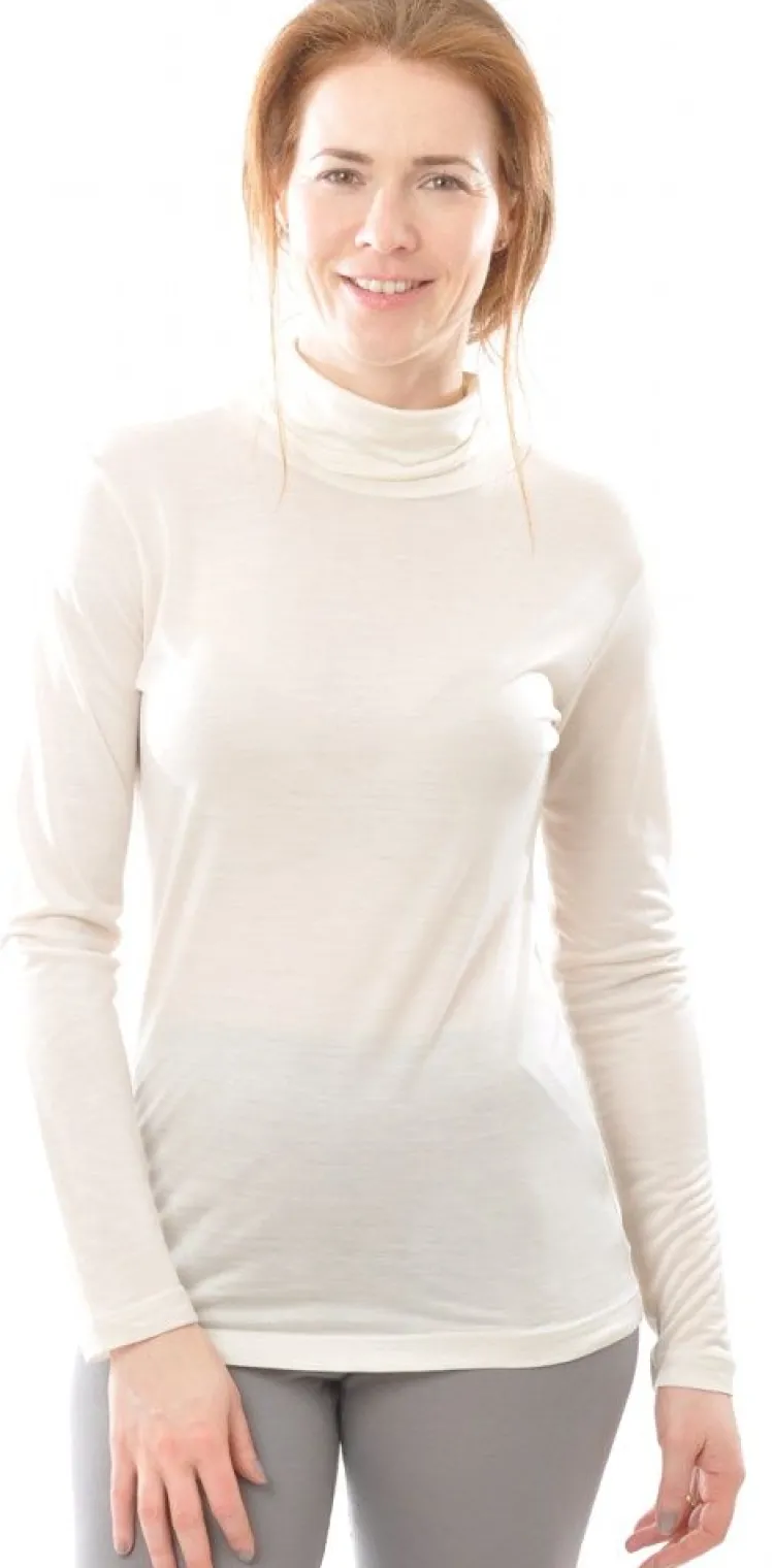 Shirts Mit Seide|Wolle-Seide Shirts^Alkena 55% Seide 45% Wolle ROLLKRAGEN-SHIRT wärmend von