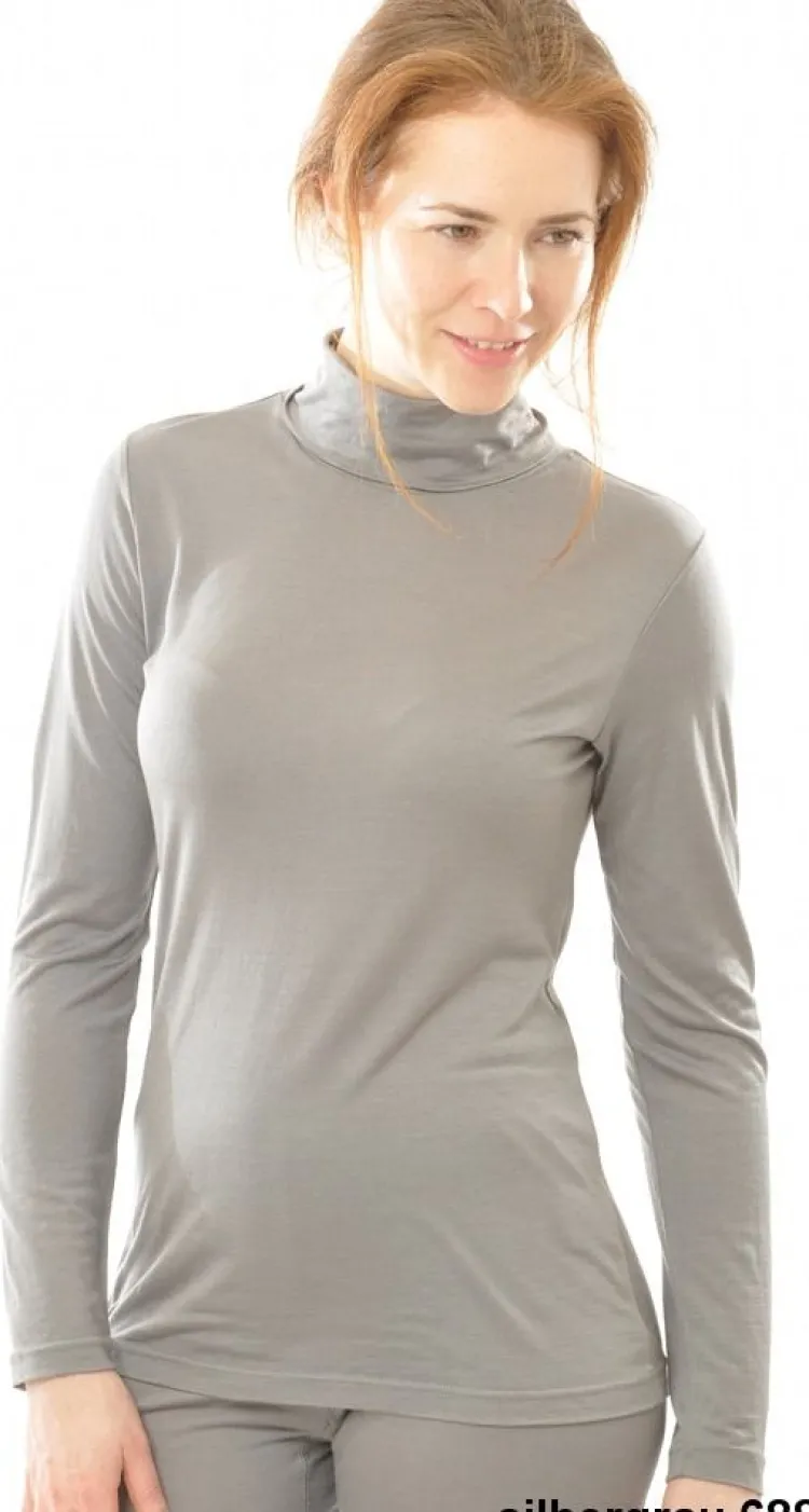 Shirts Mit Seide|Wolle-Seide Shirts^Alkena 55% Seide 45% Wolle ROLLKRAGEN-SHIRT uni von