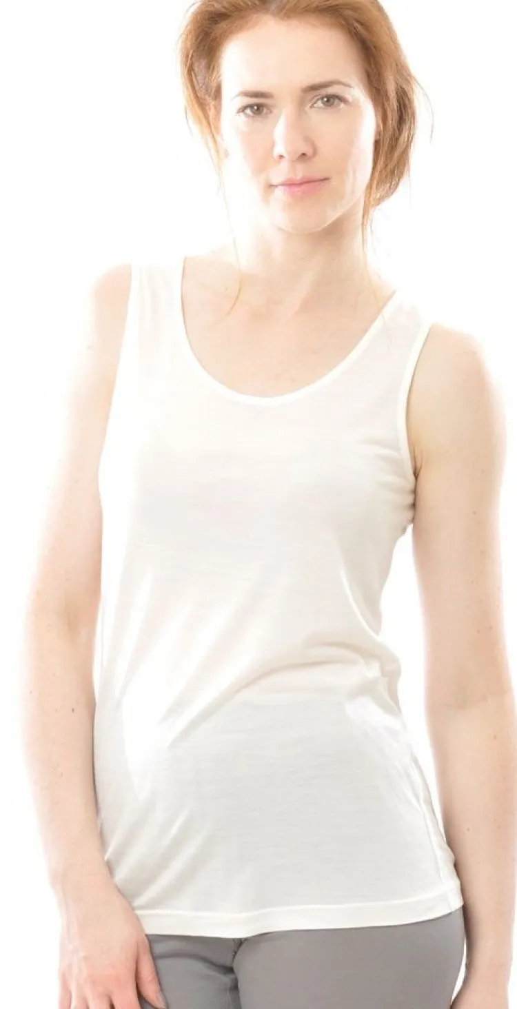 Wolle-Seide Tops|Camisole (Breite Träger)^Alkena 55% Seide 45% Wolle UNTERHEMD glatt von