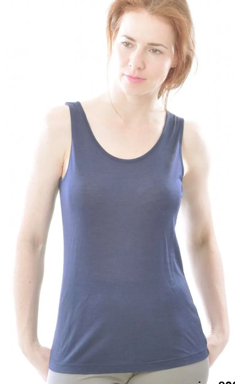 Wolle-Seide Tops|Camisole (Breite Träger)^Alkena 55% Seide 45% Wolle UNTERHEMD glatt von