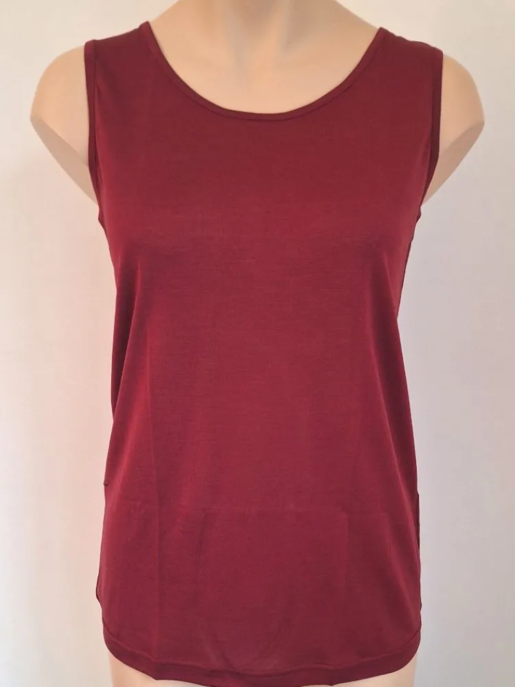 Wolle-Seide Tops|Camisole (Breite Träger)^Alkena 55% Seide 45% Wolle UNTERHEMD glatt von