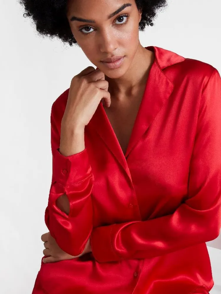 Bluse & Tunika|Mit Seidensatin^Aubade 100% Seide Bluse TOI MON AMOUR Uni Farben von