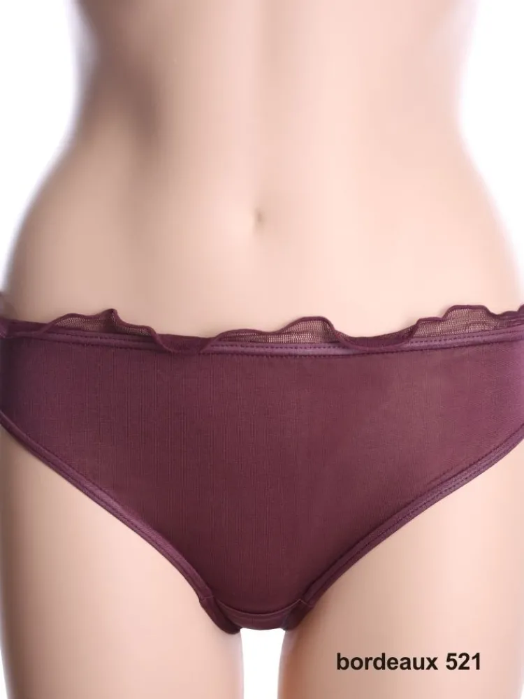 Alle Slips|Mit Jersey & Wirkseide^Kokon Zwo 100% Seide Damen SLIP fein mit Rüsche von