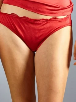 Alle Slips|Mit Jersey & Wirkseide^Kokon Zwo 100% Seide Damen SLIP transparent mit Rüsche von