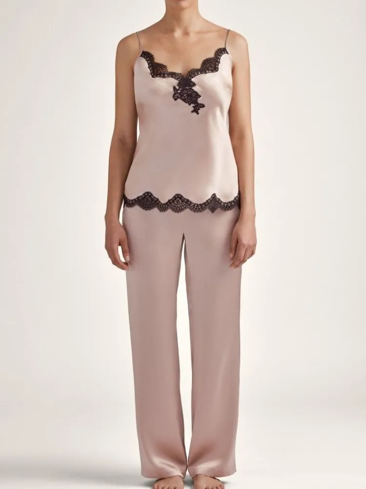 Lounge-Wear|Mit Seidensatin^Aubade 100% Seide Hose TOI MON AMOUR klassische Farben von