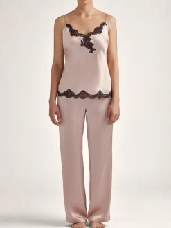 Lounge-Wear|Mit Seidensatin^Aubade 100% Seide Hose TOI MON AMOUR viele Farben von