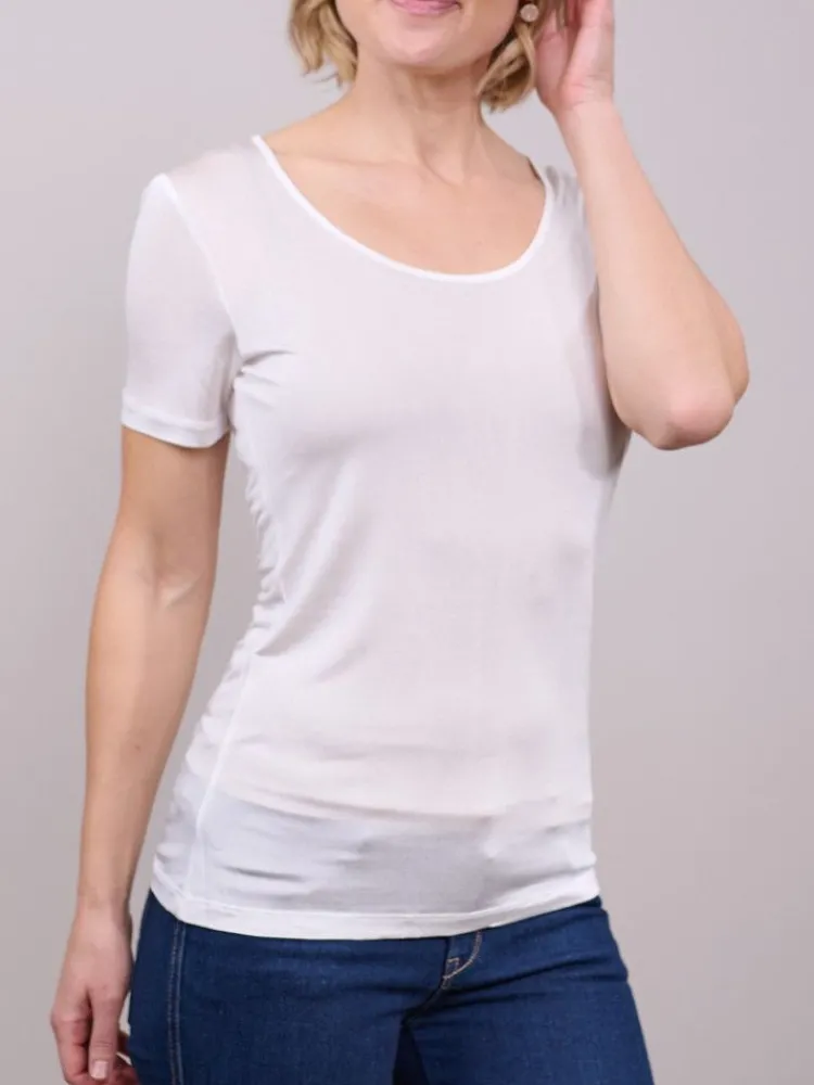 T-Shirt|Kurzarm^Kokon Zwo 100% Seide KURZARM SHIRT transparent von